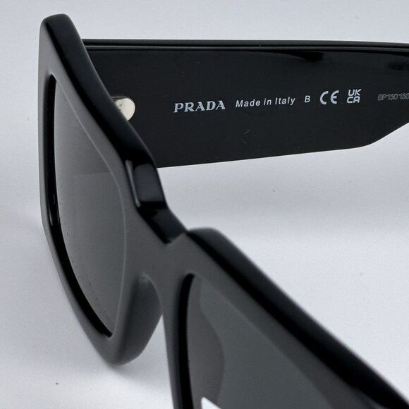 NEW Prada PRA07S 1AB5S0 Black Dark Grey Cat Eye Rectangle Sunglasses PR A07S - Picture 9 of 12